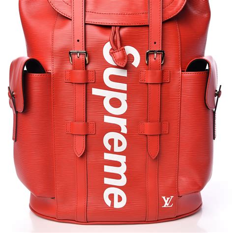 louis vuitton x supreme christopher backpack epi pm red dimensions|louis Vuitton X supreme.